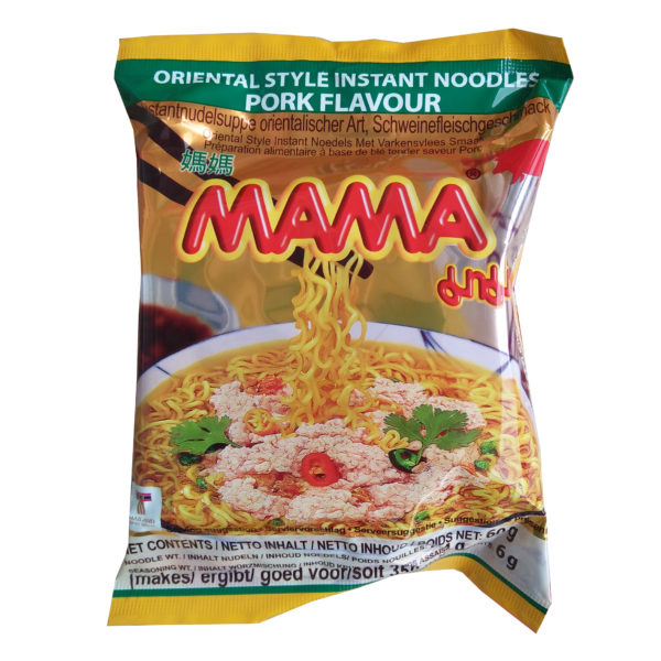 Mama instant noodles pork flavour –  instant nouilles au goût de porc – 60g