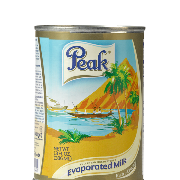 Peak evaporated milk unsweetened – lait concentré non sucré – 410g