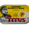 Titus sardines épicées à l’huile de tournesol – spiced sardines in suflower oil – 125g