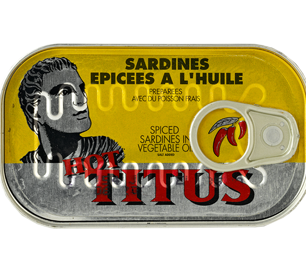 Titus sardines épicées à l’huile de tournesol – spiced sardines in suflower oil – 125g