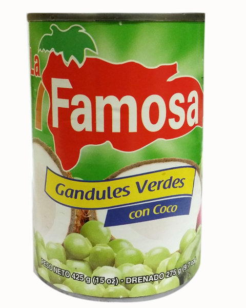 La famosa gandules verdes con coco – Straucherbsen in Kokosmilch – green pigeon peas with coconut milk – 425g