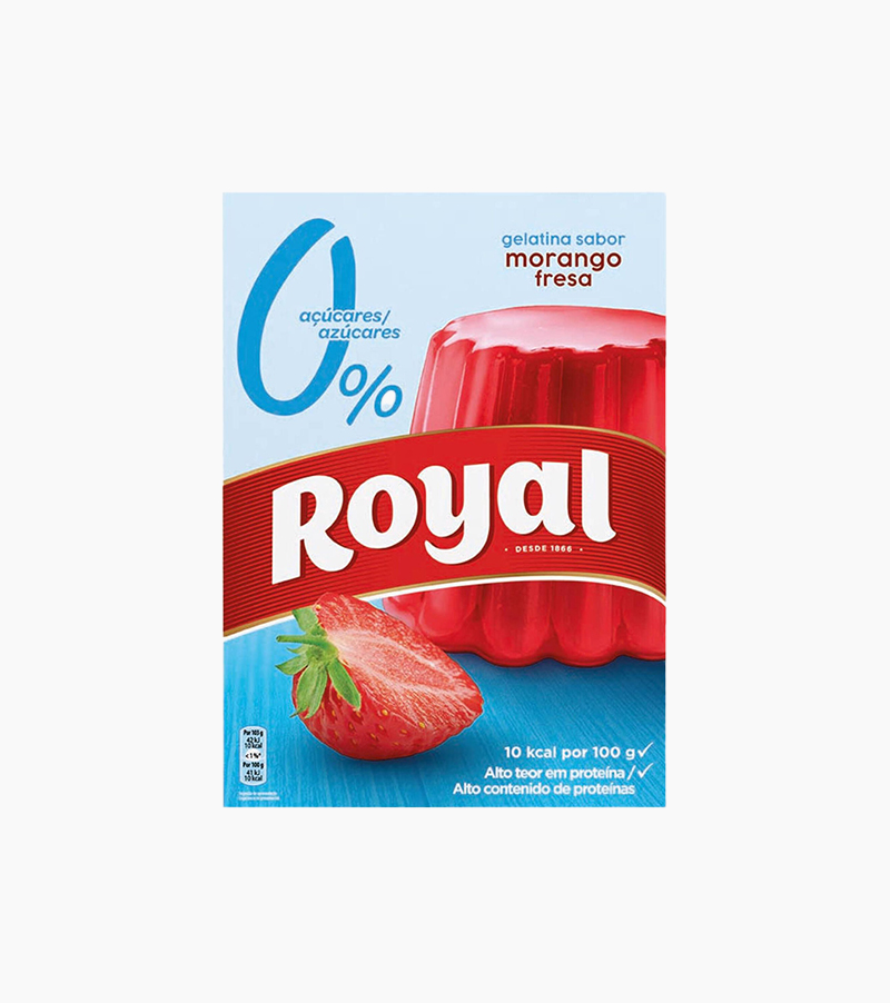 Royal geltina sabor morango fresa 0% açucares – gélatine à la fraise sans sucre – 31g