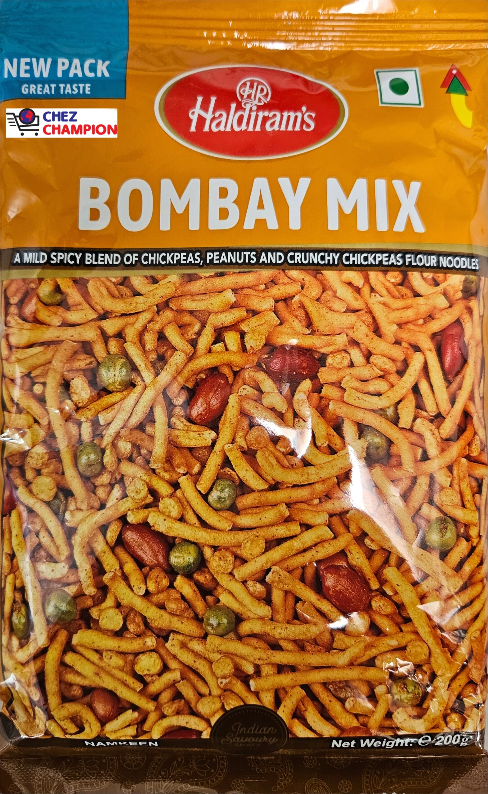 Haldiram’s bombay mix- mélange apéritif épicé de vermicelles croquantes, lentilles et arachide – 200g