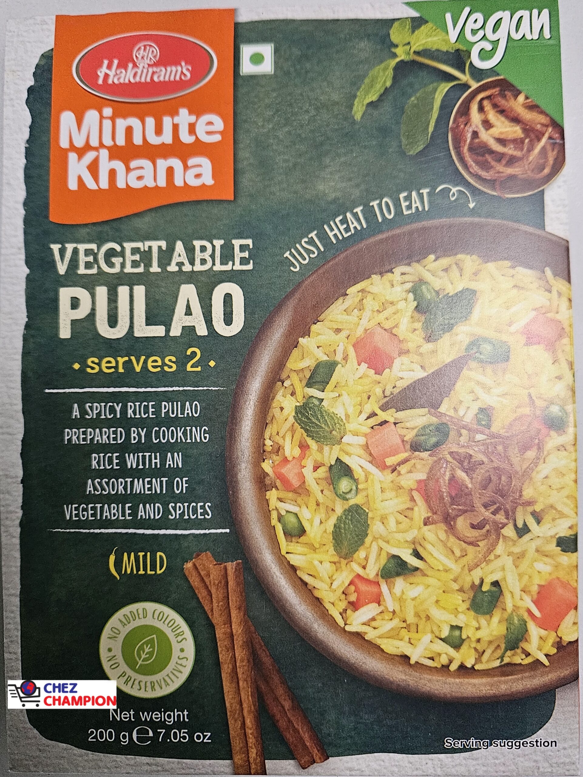 Haldiram’s vegetable pulao mild – vorbereitete Reis mit Gemüse – 200g