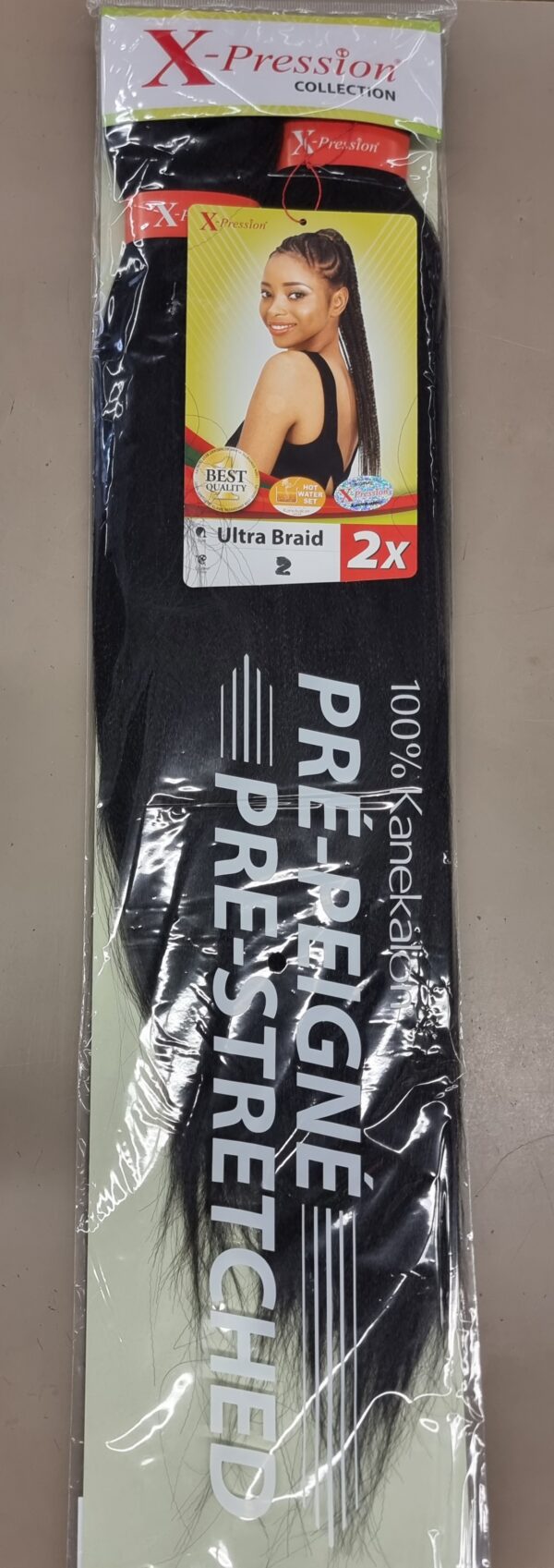 X-pression ultra braids pre-stretched 160g – mèche pré-peigné – 46″ (xpression) – color 2