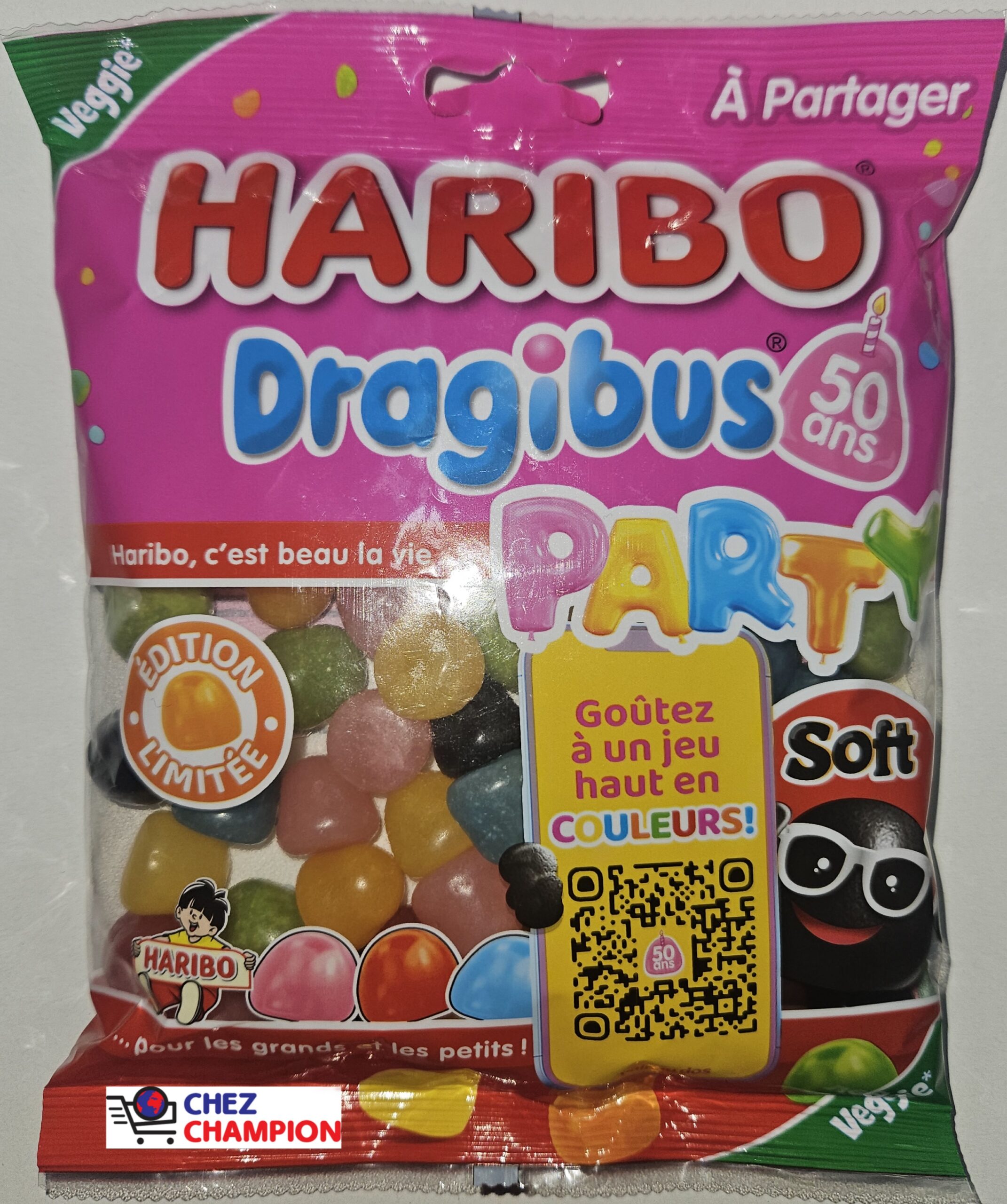 Haribo dragibus party halal (veggie) – bonbons dragéifiée – dragees – 300g