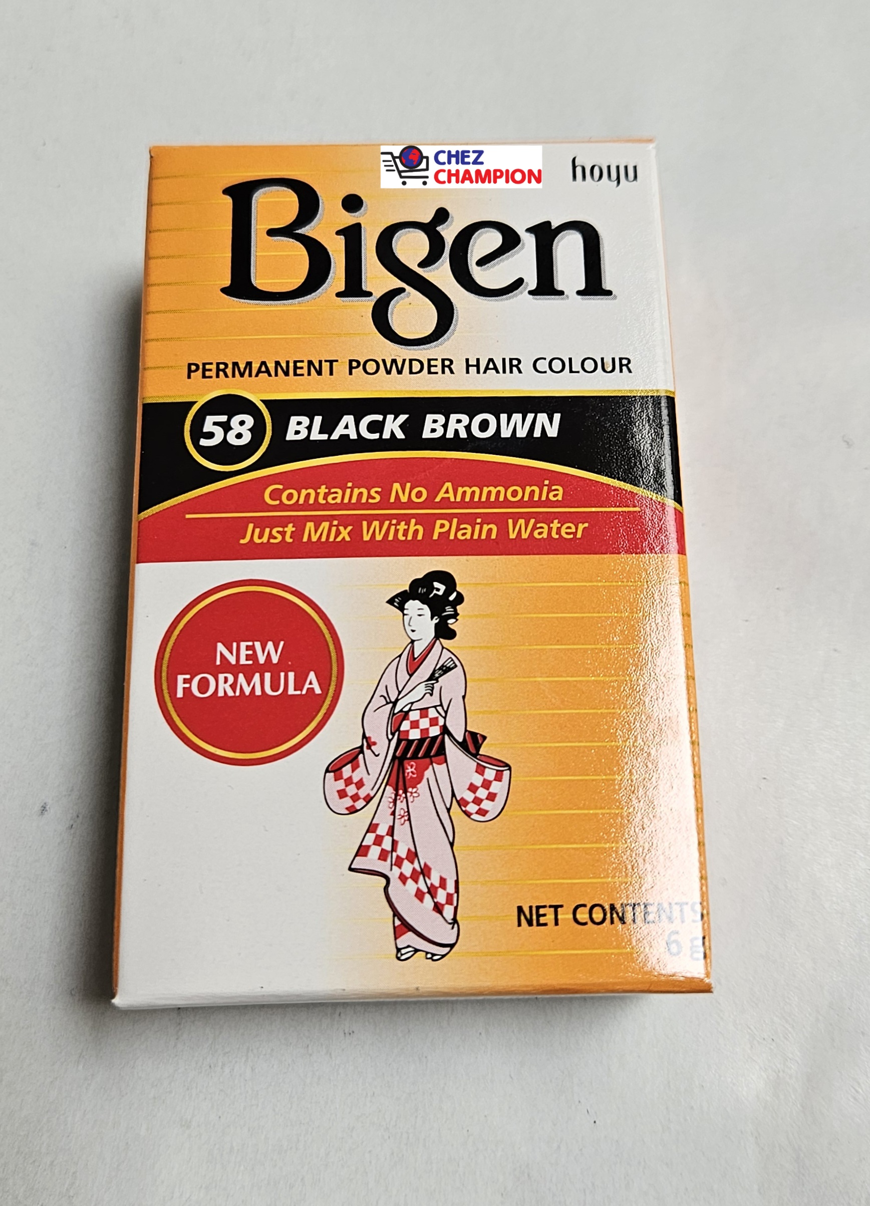 Bigen hair color black brown no ammonia – couleur pour cheveux brun foncé – number 58
