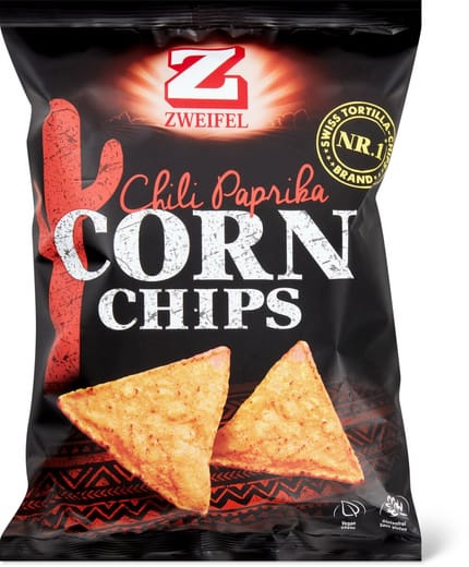 Zweifel chili paprika corn chips – 125g