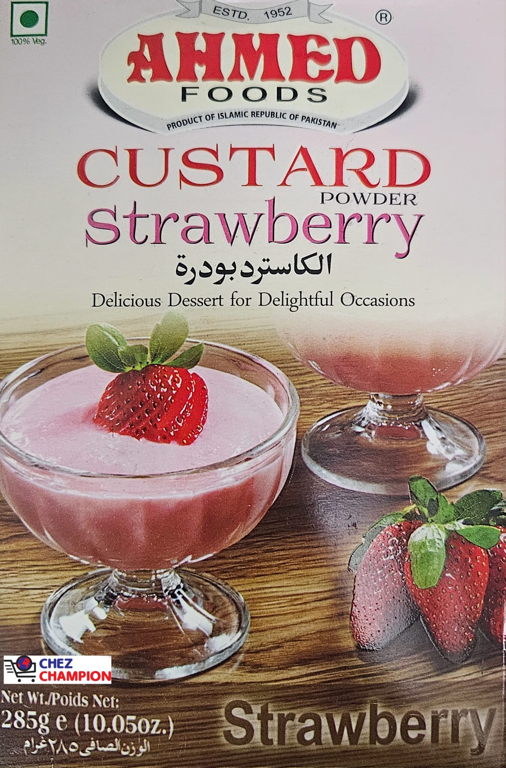 Ahmed custard powder strawberry – pudding de fraise – 285g