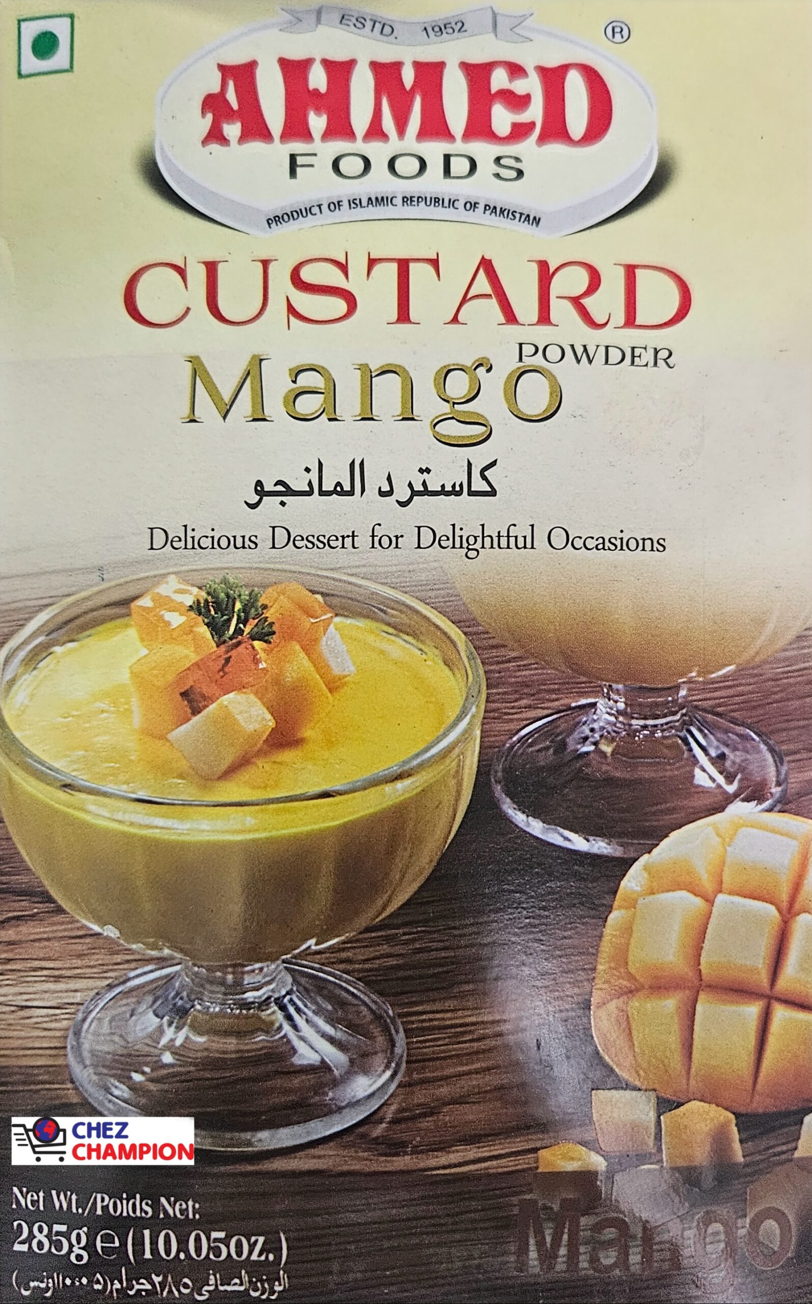 Ahmed custard powder mango- pudding de mangue – 285g