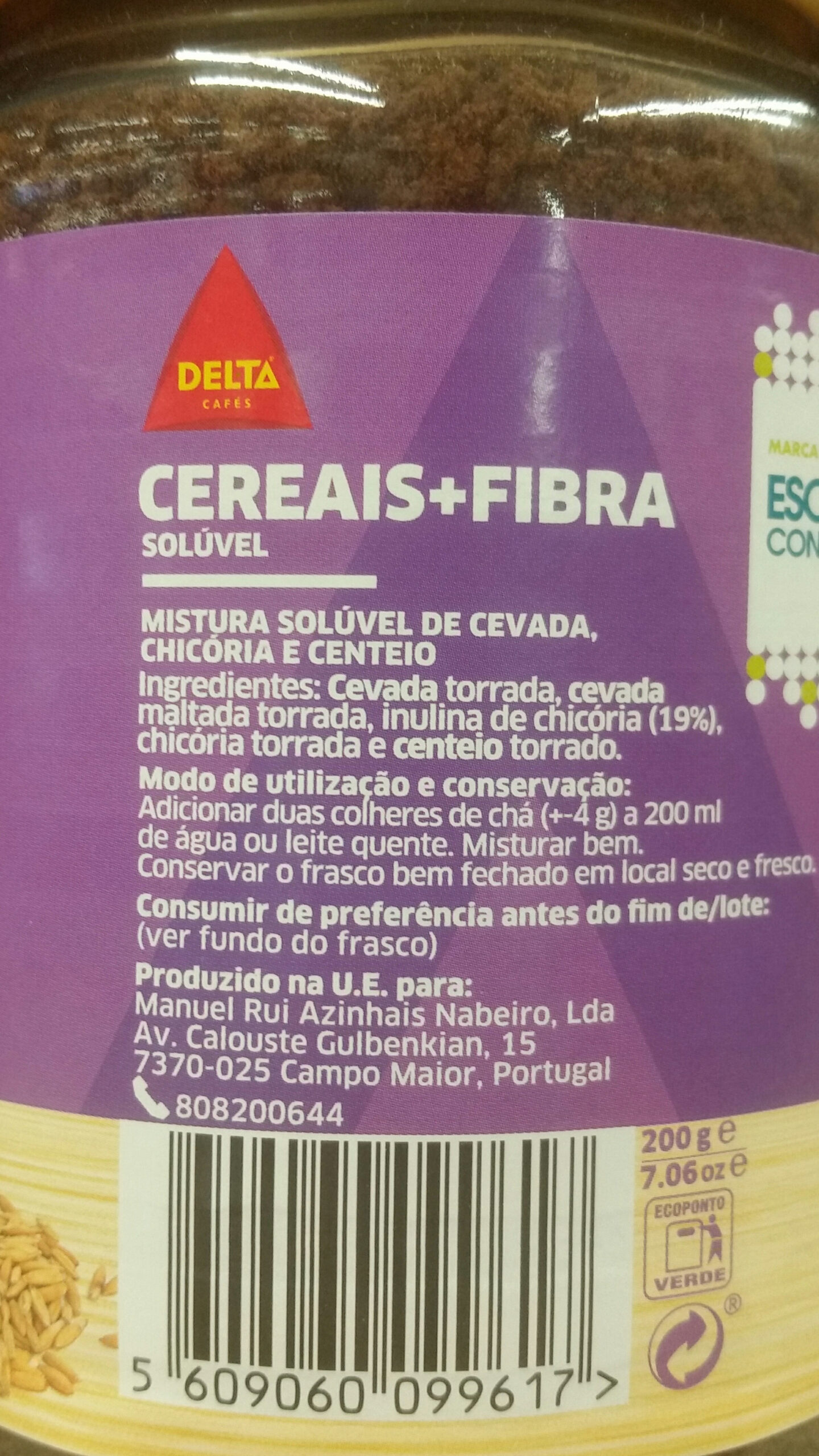 Delta cereais + fibra soluvel – mélange soluble d’orge, chicorée et seigle sans café – 200g