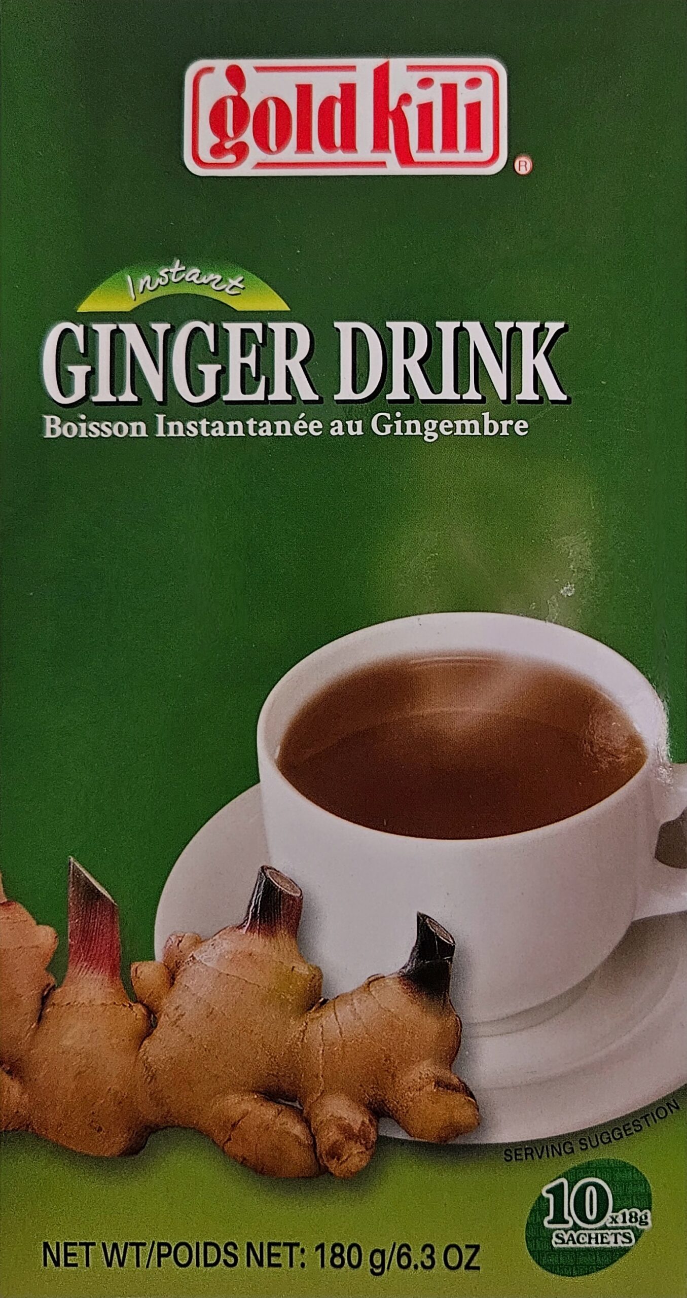 Gold kili ginger drink – boisson instantanée au gingembre – 10x18g – 180g
