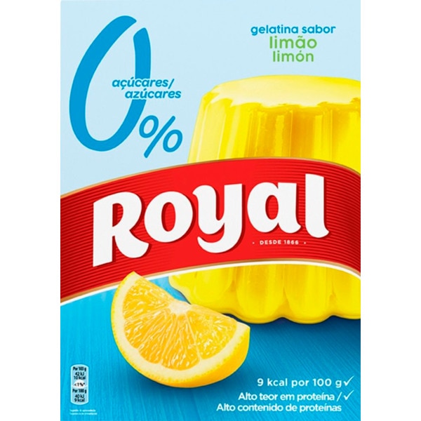 Royal gelatina sabor limao 0% acucares – gélatine au goût de citron sans sucre – 31g
