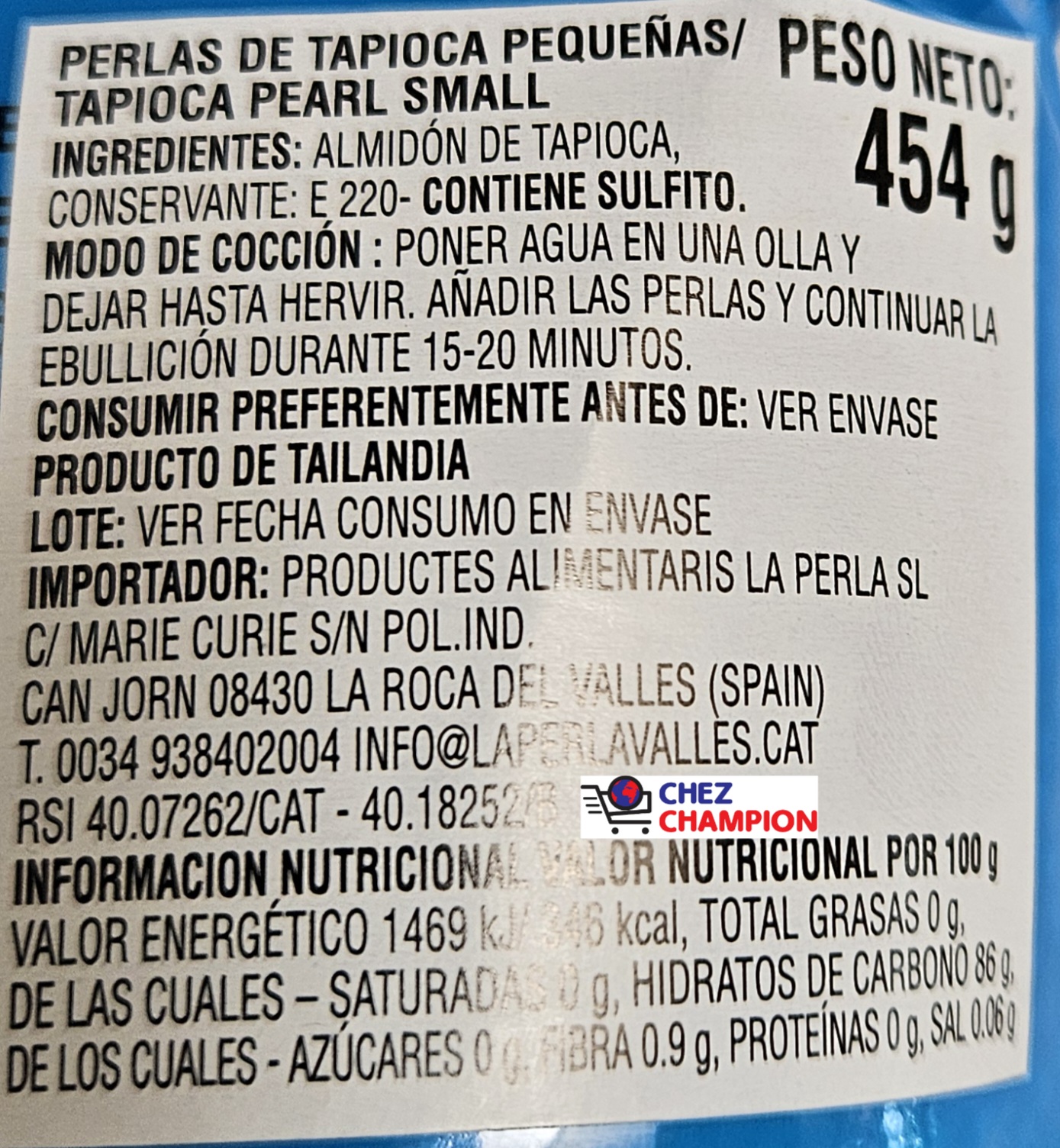 Aroy-D small tapioca pearl – petites billes de tapioca – 454g