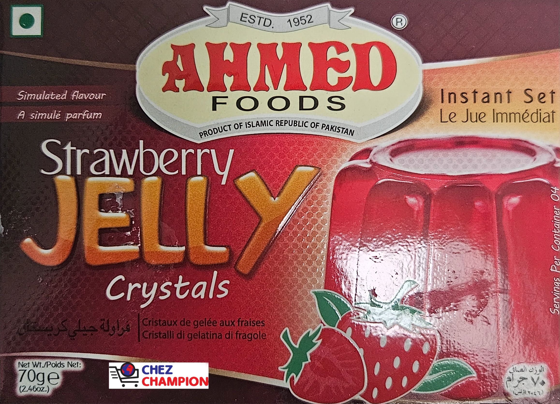 Ahmed strawberry jelly – gelée de fraise – 70g – HALAL
